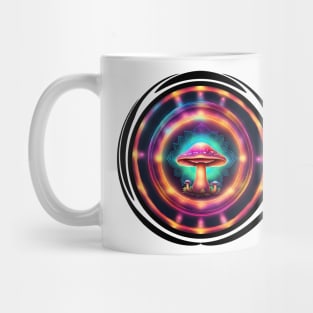 Neon Mushroom Mandala Mug
